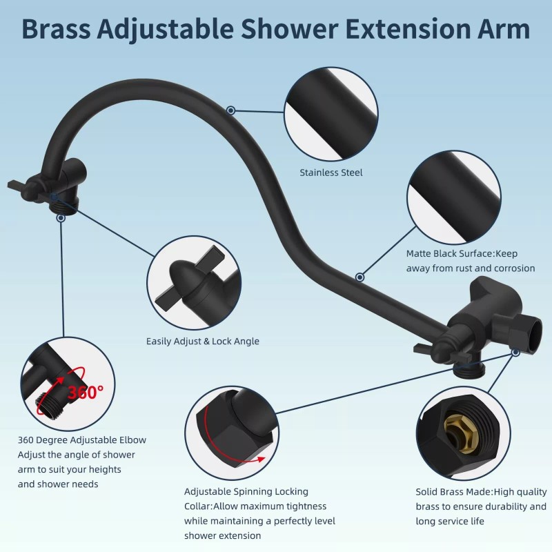 Hibbent All Metal Showerhead,10' - Square 10'' - Matte Black