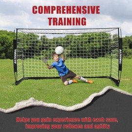 BaseGoal Soccer Goal,Soccer Net,Soccer Goals for Backyard,with Bow Frame,Collapsible Metal Base and Agility Ladder