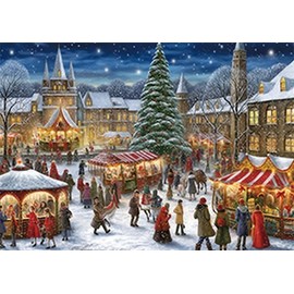 Rompecabezas de 50 piezas para adultos, diseño de carrusel de Navidad, para mamá, papá, familia, amigo, decoración del hogar, arte de pared, 7.9 x