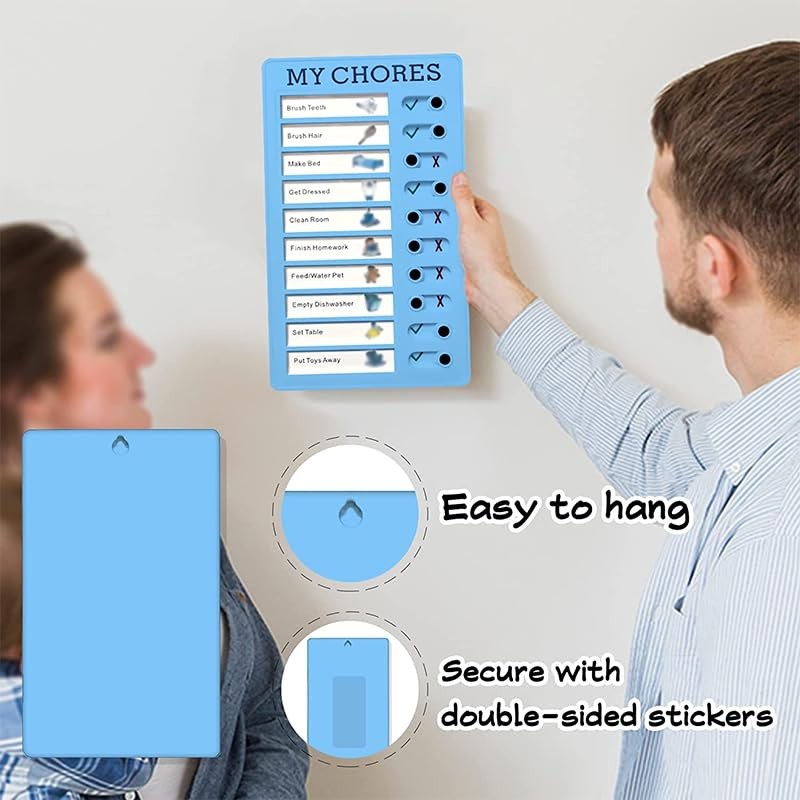 AIMALL Reusable Plastic Chore Chart Board, 7.87 x 4.72 Inches,