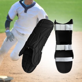 Harilla Baseball-Batter-Beinschützer, Fußschützer für Erwachsene, multifunktional, komfortable Ausrüstung, ergonomisch, Verstellbarer Schienbeinschutz, Schwarz