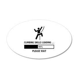 CafePress Climbing Skills Loading 38.5 X 24.5 Oval Wall Peel 35"x21" Oval Wall Decal, Vinyl Peel, Reusable Cling