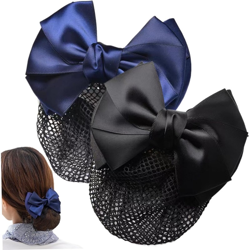 2 redecillas para moño gorros para el cabello con lazo