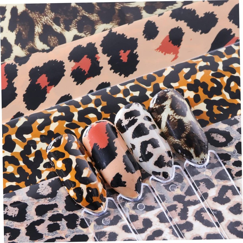 TOVINANNA Leopard Nail Art Stickers Decorative Transfer Foils for Creative