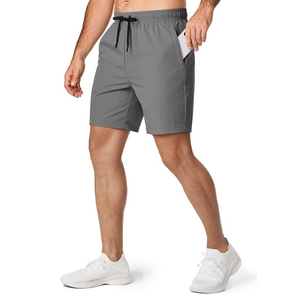 Meilicloth Men's Woven Training Shorts without Inner Briefs Sports Shorts