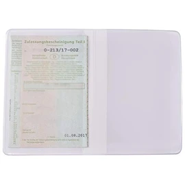 orgaexpert Car Licence Protective Case White 2 Compartments 120 x 167 mm Made in Germany Case Wallet ID Card Holder Vehicle Registration Cover, White, Classic