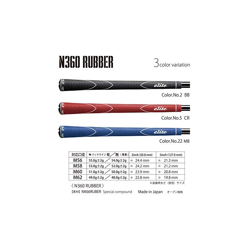 Elite Grips N360RUBBER Berlina Black with BL M56