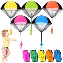 Gloryit Parachutist Toy, Pack of 10 Parachuting Toys, Parachute Toy Children, Give Aways Party Bags Children's Birthday Party Gifts and Throwing Games for Children Outdoors