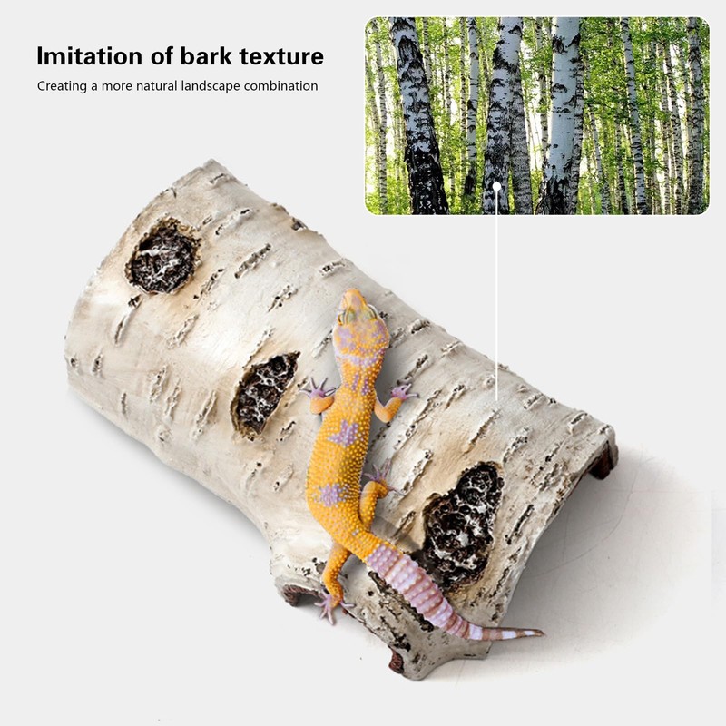 Reptile Hideout for Terrariums,Aquarium Resin Bark Terrarium Decor,Bearded Dragon Cave,Hermit