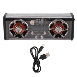 Transparent Bluetooth Speaker 2x5W Subwoofer Portable Wireless Bluetooth 5.3 Speakers With Colorful Lights for Home Party Travel Black