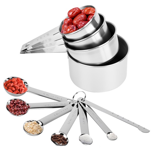 11-Piece Measuring Spoon Set, Stainless Steel Measuring Cup, Stainless Steel,