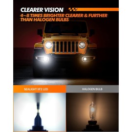 SEALIGHT 5202 LED Fog Light Bulbs Or DRL, 5201 PS19W PS24W Fog Lights LED Light for Car, 20000RPM Turbo Fan Strong Penetration,600% Brightness Upgrade Fog Bulbs, Pack of 2