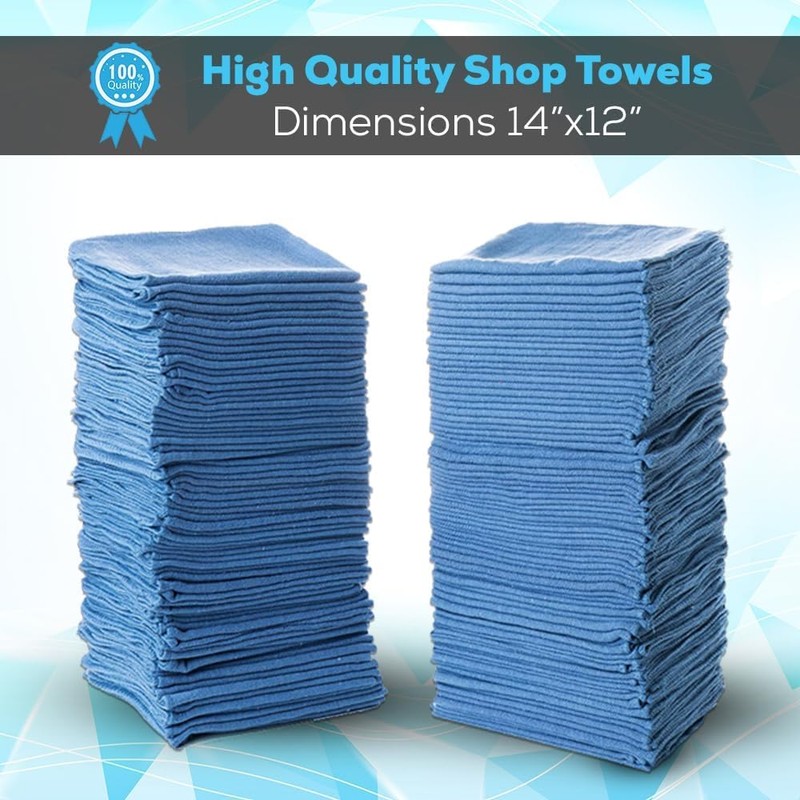 SIMPLI-MAGIC Cotton Shop Towels 14"x12" (90 Pack) – Reusable Cleaning