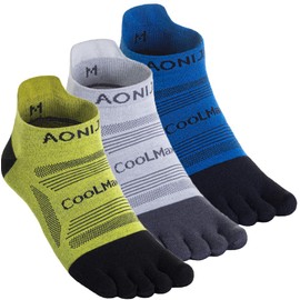 AONIJIE Running Ankle Toe Socks for Men and Women Lightweight Coolmax High Performance Five Finger Athletic Socks