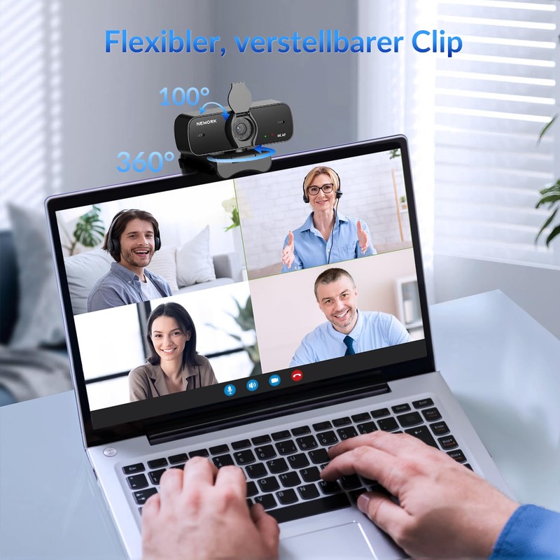 NEWORK 4K PC Webcam with Sony Sensor, Auto Focus and