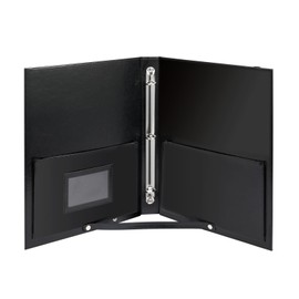 Sheet Music Folder, 4 Ring Large Choral Music Folder, Music Binder with Elastic Band and Handle Fits Letter Size 8.5 x 11 inch / A4 (Black)