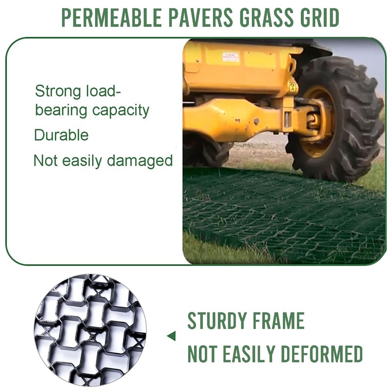 11 sq ft/4pcs Pack Permeable Pavers Grass Grid for Driveway,