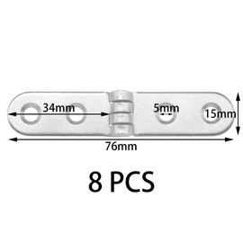 8 PCS 180 Degree Round Corner Folding Flip Hinges for Folding Tables, Shoe Cabinet, Wooden Boxed and Wine Cabinets