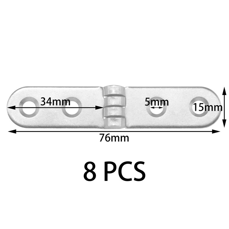8 PCS 180 Degree Round Corner Folding Flip Hinges for