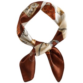 QBSM Womens 23.6 inch Satin Silk Feeling Formal Square Neck Scarf Head Hair Wraps Kerchief