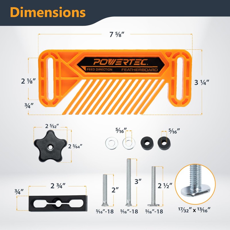 POWERTEC Featherboards for Router Table Fence, Bandsaw, Tandem Feather Boards