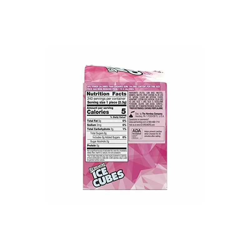 Ice Breakers Ice Cubes Sugar Free Gum Xylitol, Bubble Breeze