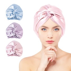 townssilk 100% Mulberry Silk Women's Night Cap, 16 Momme Sleep Cap, Silk Shower Cap, Good for Hair, Protects Hair, Silk Night Cap, Double Layer, Rose Pink