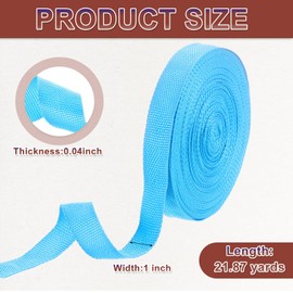 sourcing map Nylon Webbing Strap, 22 Yards x 1" Polypropylene Flat Webbing Band for Bags, Pool Solar Cover, Repairing DIY Crafting (Azure)