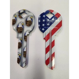 Jet Products Bald Eagle/Betsy Ross House Key Blank-KW1 KW11-FREE SHIPPING! B25