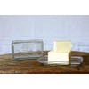 Creative Co-Op Clear Pressed Glass Butter Dish with Lid