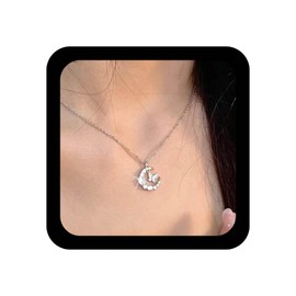 Xmsrn Vintage Kristall Mond Anhänger Halskette Feinen Mond Choker Halskette Kristall Cz Schmetterling Halskette Silber Cz Strass Choker Halskette Für Frauen