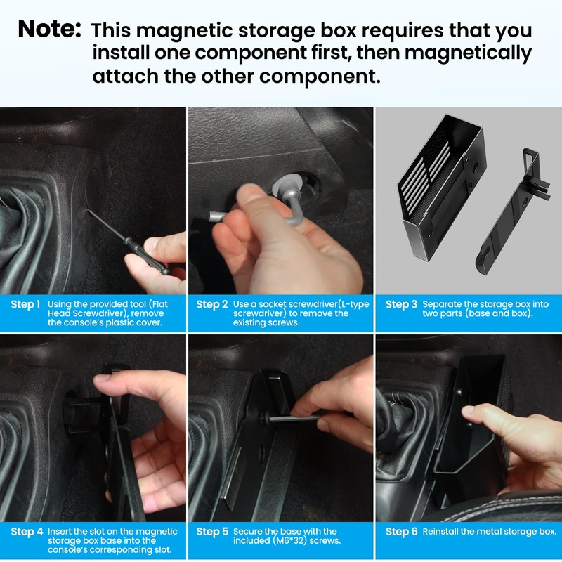 DIAMOOKY Upgraded Metal Magnetic Center Console Organizer for Jeep Wrangler