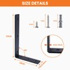 Heavy Duty Shelf Bracket, 5mm Thick Black Metal L-Shape Wall