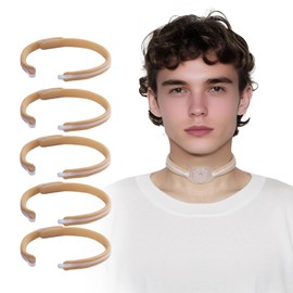 Tracheostomy Tube Holder – Adjustable Trach Tube Neck Strap with Hook Loop, Soft Foam & Breathable Fabric, Skin-Friendly Tracheostomy Neckband Collar, Post-Op, ICU & Home Car (5pcs Large Size)