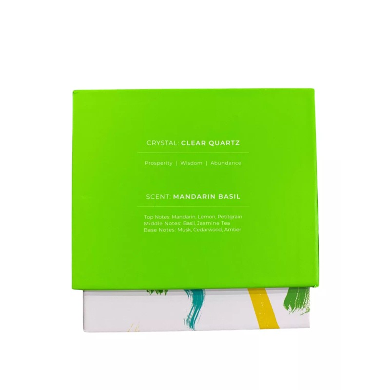 Luck, Crystal, Manifestation, Candle, 14oz, Infused, Clear, Quartz, Prosperity