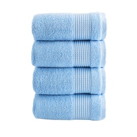 HALLEY Turkish Cotton Towels (Pack of 4) Hand Towels Super Soft Highly Absorbent 100% Cotton Towels for Bathroom and Kitchen for Mother’s Day (Powder Blue)