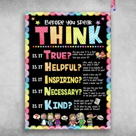 Funny Tin Sign Classroom Poster Before You Speak Think is It Trues is It Helpful is It Inspiring is It Necessary is It Kind Coffee Bar Club Wall Poster Yard Garden Farm Man Cave Bar Cafe 8x12 Inch
