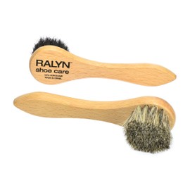 Ralyn Shoe Polish Dauber Applicator - Set of 2 Horsehair Dauber Shoe Brush Set - 5” Long Handle Light & Dark Hair Shoe Polish Brush for Leather & Shoes
