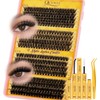 QUEWEL Cluster-Lashes-Kit, 320PCS Lash Extension Kit Mixed Length 10-16mm Thick