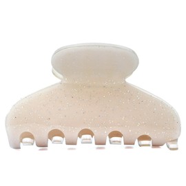 Mevnccola Cute Acetate Hair Claw Clips for Women Girls, 3 Inch Sparkle Medium Hair Clips for Thin & Medium Thick Hair, Durable French Banana clip, Elegant Gift for Birthday, Mother's Day (Beige)