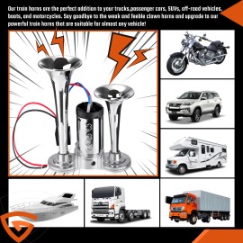 Gearzaar 600DB 12V Dual Trumpets Super Loud Car Electric Horn Truck Boat Train Speaker