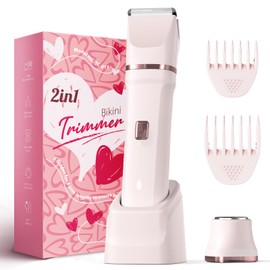 Risina Bikini Trimmer for Women - Painless Electric Razors for Silk Skin,Cordless Body Shaver for Trip,Replaceable Lady Facial Razor, IPX7 Waterproof&Easy Cleaning, Ceramic Blade, Gifts for Women