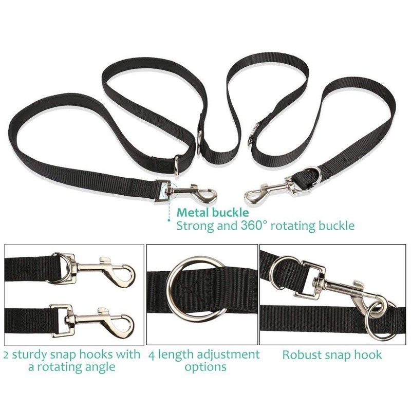 Dog Leash Multifunctional Dog Training Leads 8ft Double Leash for