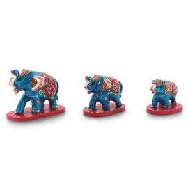Garden Of Arts Set of 3 Small Elephants Home Decor Showpiece in Multicoloured