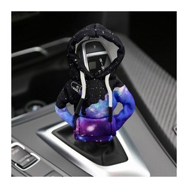 Ohleats Car Gear Shift Hoodie, Mini Funny Fashionable Automotive Gear Shifter Cover, Winter Warm Car Shift Knob Sweater Protector, Universal Interior Car Accessories for Decoration (Starry Sky)