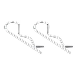 uxcell 2Pcs 6mmx120mm Zinc-Plated Carbon Steel R Shaped Spring Cotter Pins, R Clips Cotter Pin Spring Fastener for Household Appliances, Sports Equipment, Car Mechanics Repair (White)