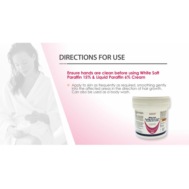 White Soft Paraffin 15% & Liquid Paraffin 6% Cream 500
