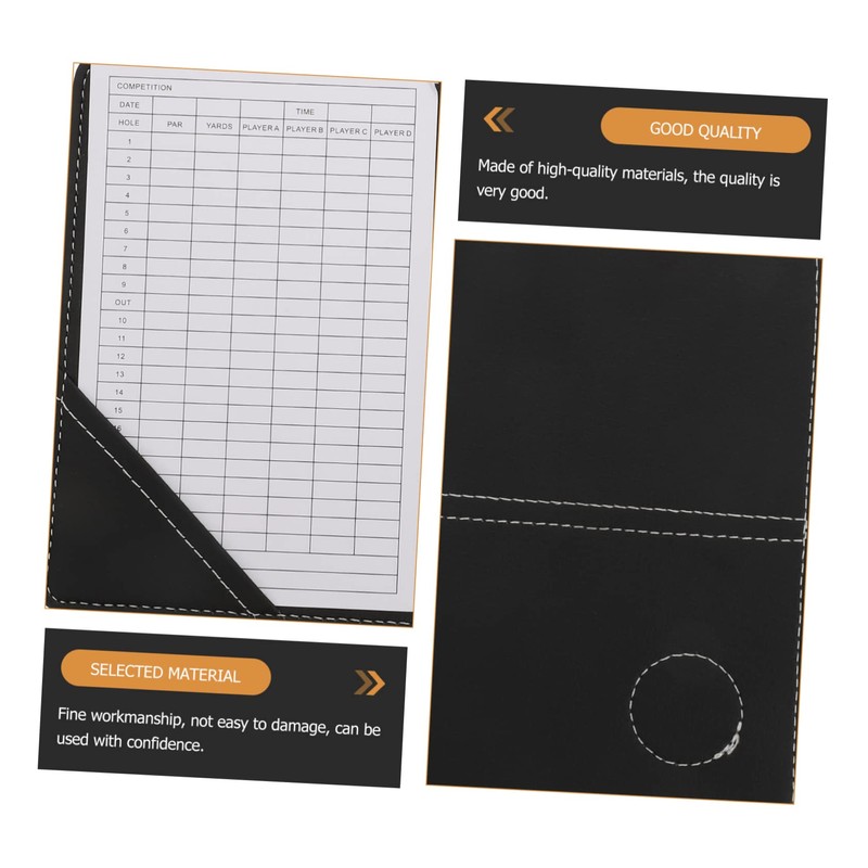 Outanaya Golf Scorecard Notebook Sturdy Pu Leather Cover Sports Scorecard