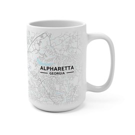 Hometown Bias Alpharetta, Georgia GA Map Mug (15 oz)