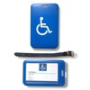 Disabled Traveller Luggage Tag with Leather Strap and 3 Spare